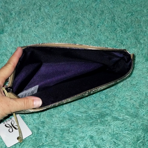 HOBO Glam Mavis Leather Snakeskin Print Clutch - Picture 3 of 10